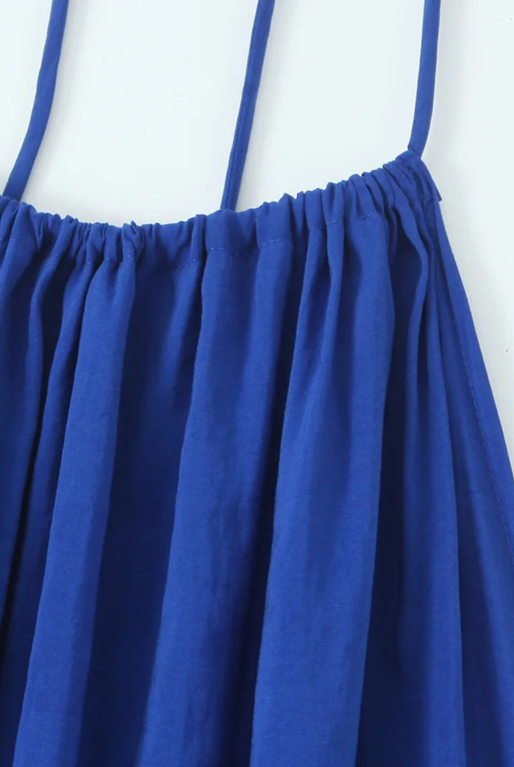 Sara | Sukienka Midi z Drapowaniem i Wiązaniem na Szyi w Jednolitym Kolorze