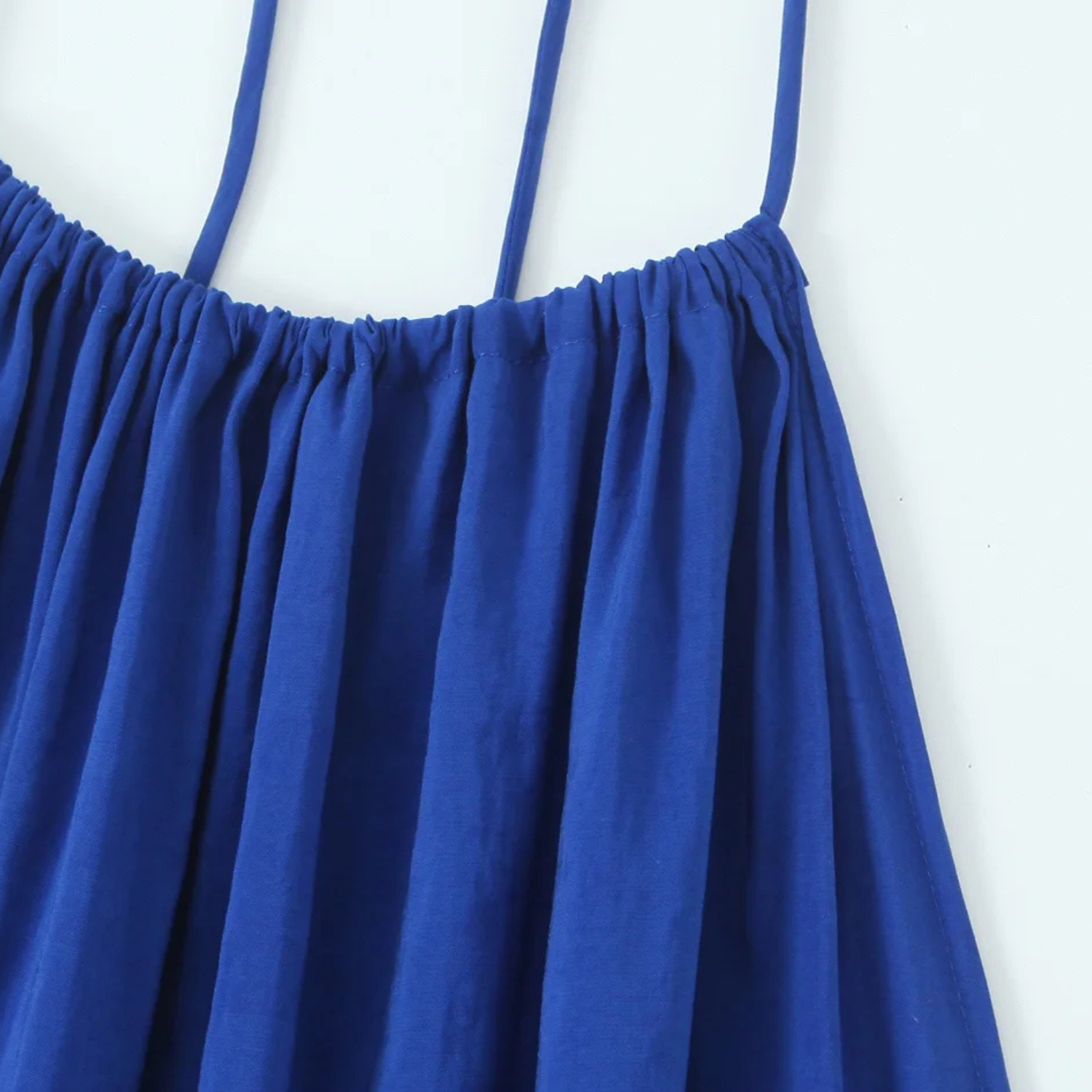 Sara | Sukienka Midi z Drapowaniem i Wiązaniem na Szyi w Jednolitym Kolorze